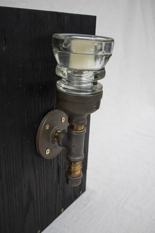 Wall Sconce Detail with Clear Glass Insulator